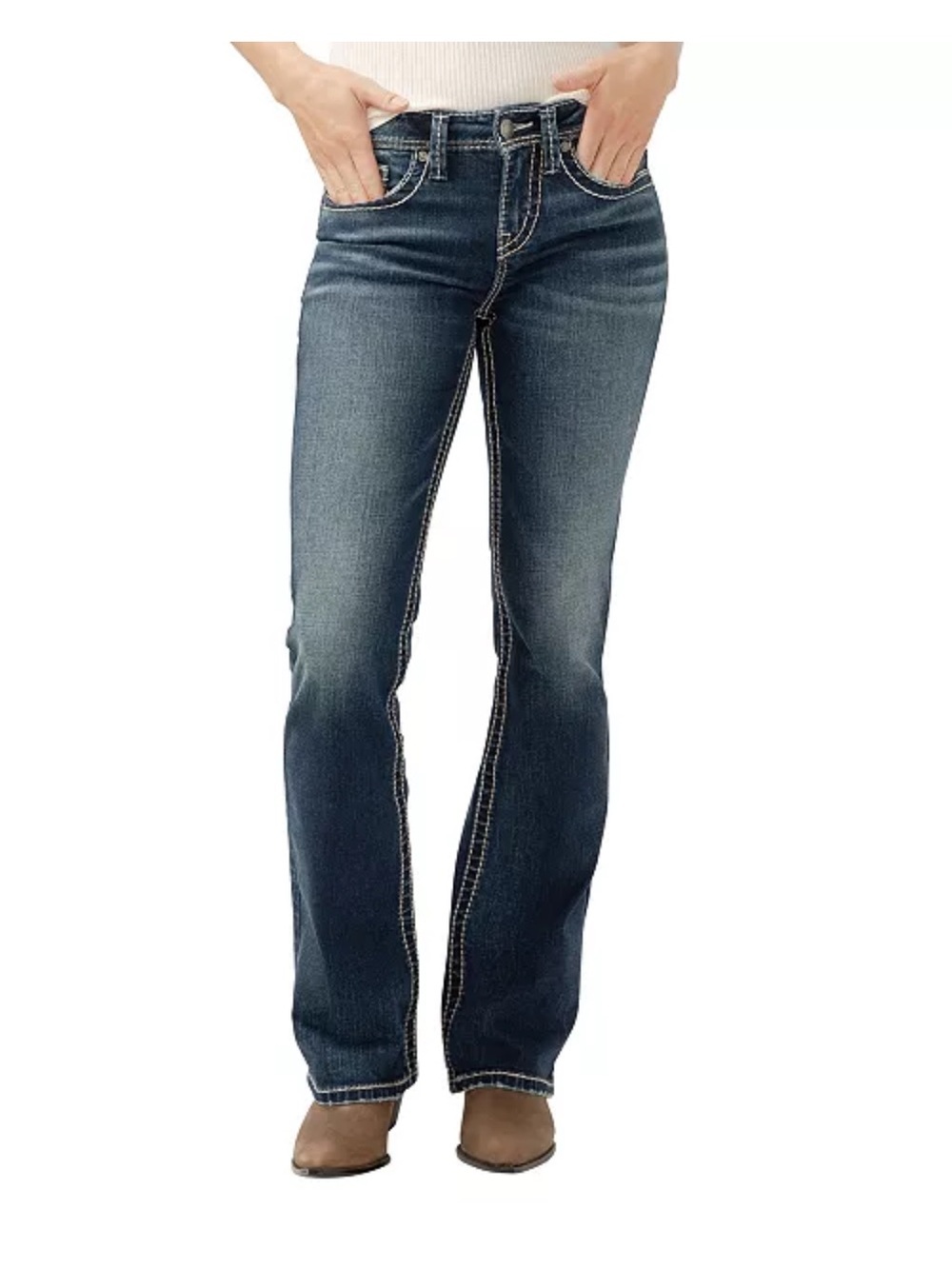 NWT-Silver Jeans Women's Dark Blue Straight leg Jeans